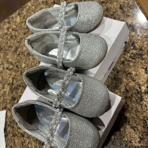 Dream Pairs Glittery Silver Kids Dress Shoes